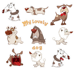 Set of cute dogs for you design. Cartoon 