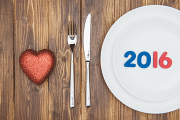 Celebrate 2016 valentine's day, Heart shape and a plate