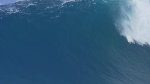 Giant Ocean Waves Breaking in Hawaii. Slow Motion HD. North Shore Surfing