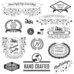 Retro Labels For Calligraphic Designs
