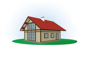 Illustration, icon of house on a light background.