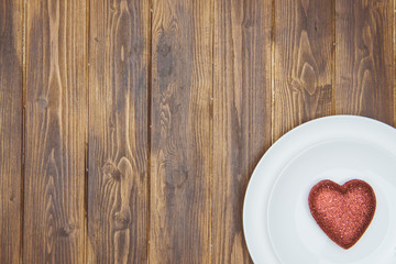 Celebrate valentine's day, Heart shape on a plate