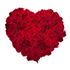 Valentines Day Heart Made of Red Roses. EPS 10