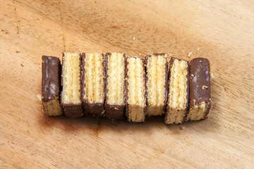Cut of Chocolate Wafers