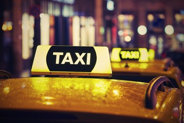 Taxi car at night