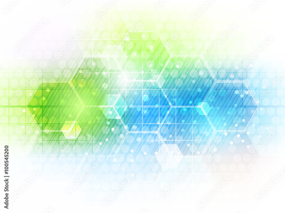 Poster abstract vector future business technology background with hexagon pattern.