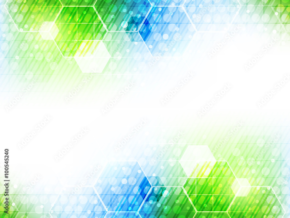 Poster abstract vector background with hexagon pattern and shiny effect.