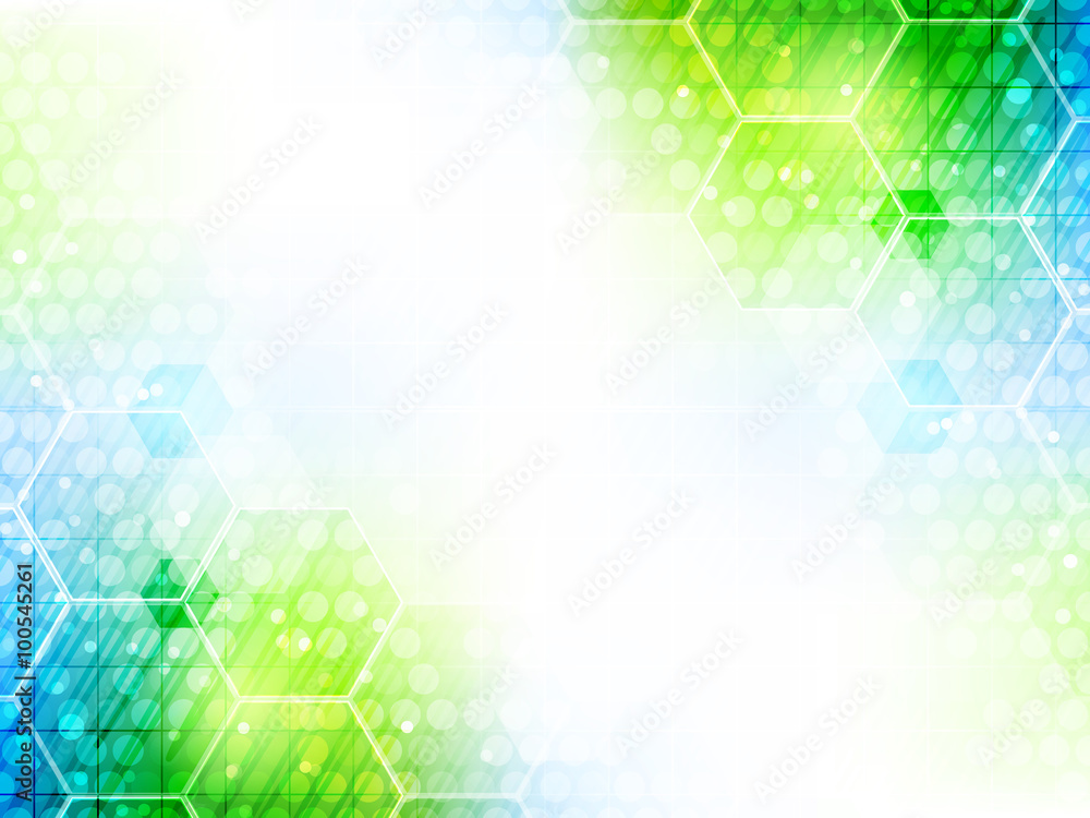 Poster abstract vector background with hexagon pattern and shiny effect.