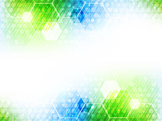 Abstract vector background with hexagon pattern and shiny effect.