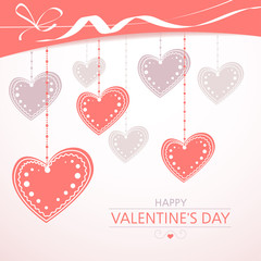 Fototapeta na wymiar Valentine's background with pink hearts