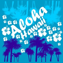 Fototapeta na wymiar aloha, hawaii, pattern, travel, beach, textile