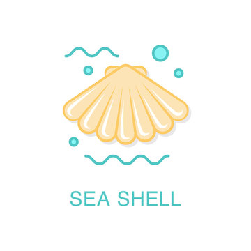 Sea shell on a tropical beach. Summer vacation concept.