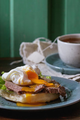 Sandwich with meat and egg