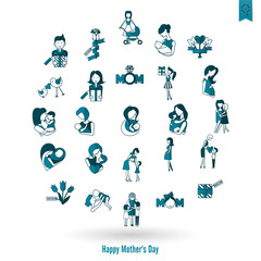 Happy Mothers Day Icons