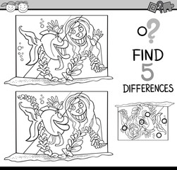 task of differences coloring book