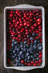 Cranberries and blueberries