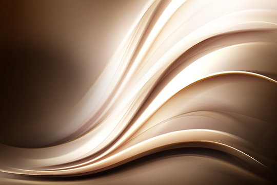 Abstract Brown Gold Wave Design Background
