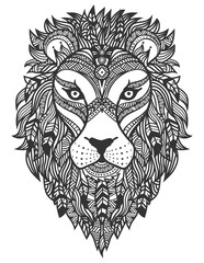 Lion. Ethnic ornament. Vector illustration