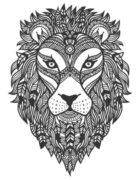 Lion. Ethnic ornament. Vector illustration