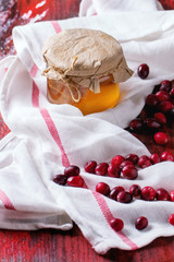 Honey and cranberries