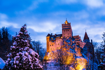 Bran castle in winter season