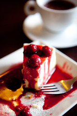 Dessert - Cheesecake with Berries Sauce