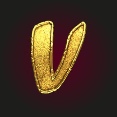 v vector golden letter
