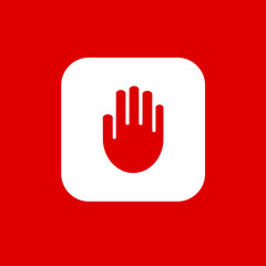 Set of stop hand icons