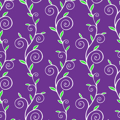 Beautiful Flower set, Vector seamless pattern.