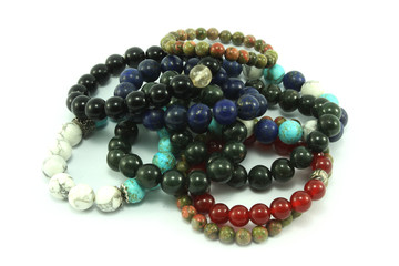 beautiful accessory stone bracelet isolated background