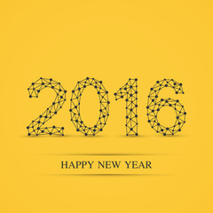 Text design Happy new year 2016 . Yellow background