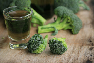 fresh broccoli with juices