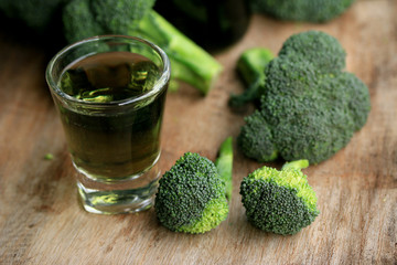 fresh broccoli with juices