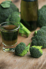 fresh broccoli with juices