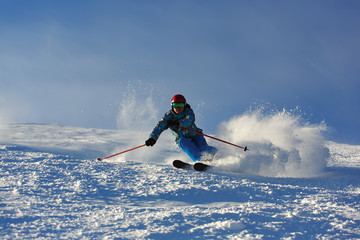 Skier in mountains