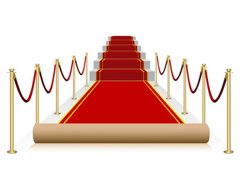 Vector red carpet isolated on white background