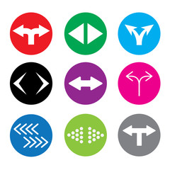 Two way direction symbol icons