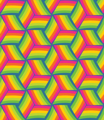 Multicolor cube seamless pattern