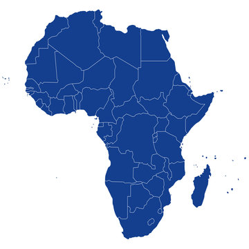 highly detailed political map Afrika