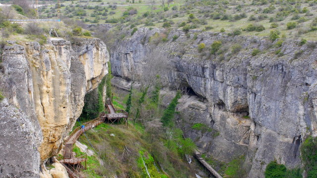 View of crystal terrace at incekaya canyon, safranbolu, turkey,
