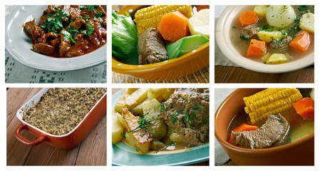 set of different beef  meat