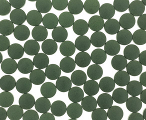 Green iron supplement tablets