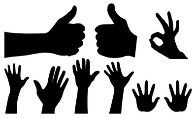 Hand silhouettes