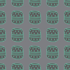 Vector handmade vase pattern perfect for textile design, web design, creating backgrounds, wallpapers and decorating interiors.