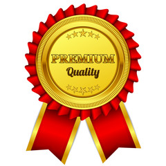 Premium Quality Red Seal, Label Vector Icon