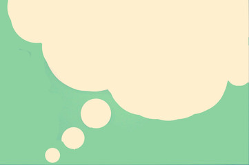 The cloud bubble shape with green background in vintage style