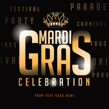 Gold type Mardi Gras background royalty free stock illustration