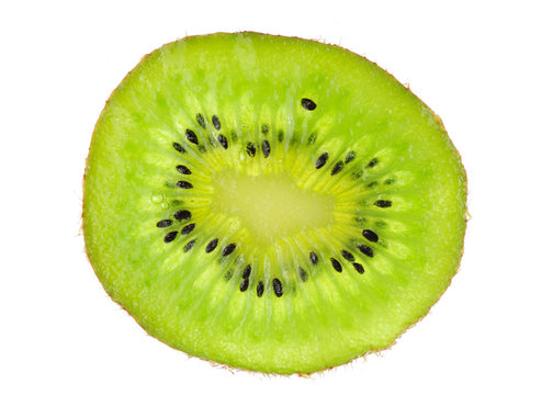 kiwi slice on white