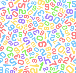 Color Abstract Background with Numbers. Seamless Vector