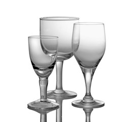 Crystal cut glass / Crystal cut glass on white background.